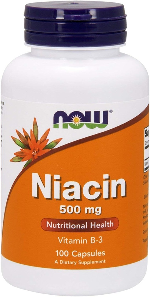 NOW Foods - Niacin Vitamina B-3 500 mg. - 100 capsule ( Multi-Pack)