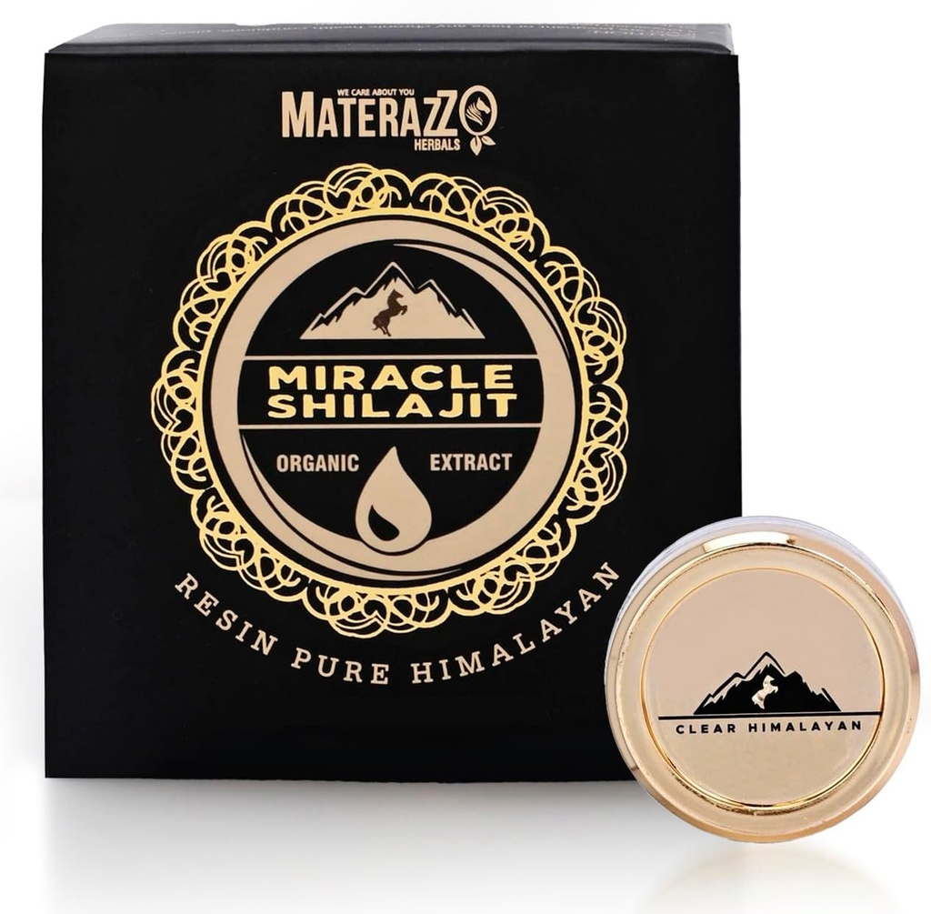 Pure Himalayan Shilajit Resina 10g (1 confezione) - Integratore di grado d'oro biologico con 85+ Minerali di Trace, Acido Fulvico - Supporta Vitalità & Benessere generale - Ideale per uomini e donne