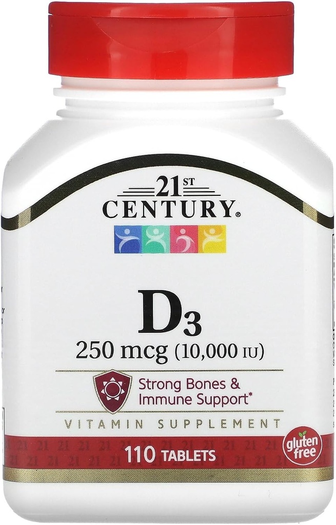 21st Century D3 10, 000 Iu compresse, 110 conte (27504)
