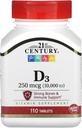 21st Century D3 10, 000 Iu compresse, 110 conte (27504)