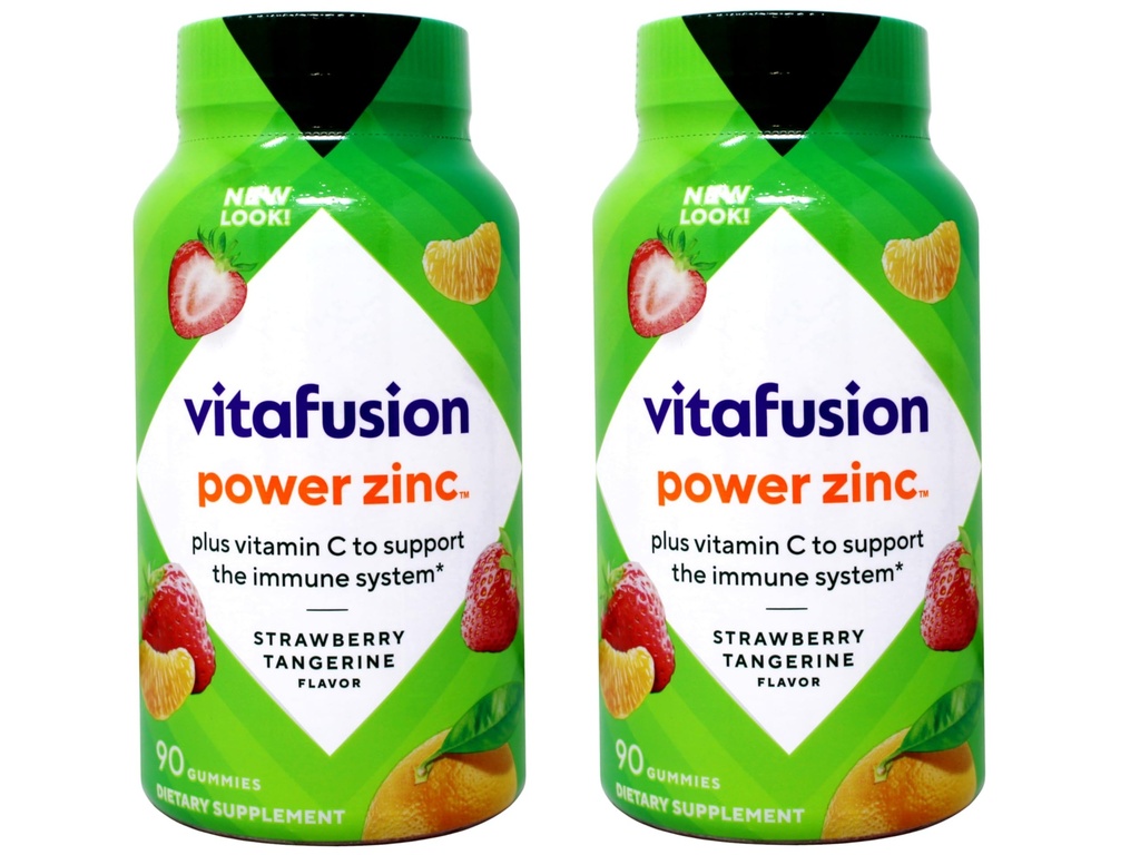 Vitafusion Power Zinc Gummy Vitamina 2 Bottiglia (180 ct Totalmente.)