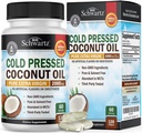 Coconut Oil Capsule 2000mg - Organic Pure Extra Virgin Unrefined Cold Pressed MCT Rich & Non-GMO per Chiodi sani Supporto per la crescita dei capelli Bloating Anti Aging Digestion - 120ct (2 mesi di alimentazione)