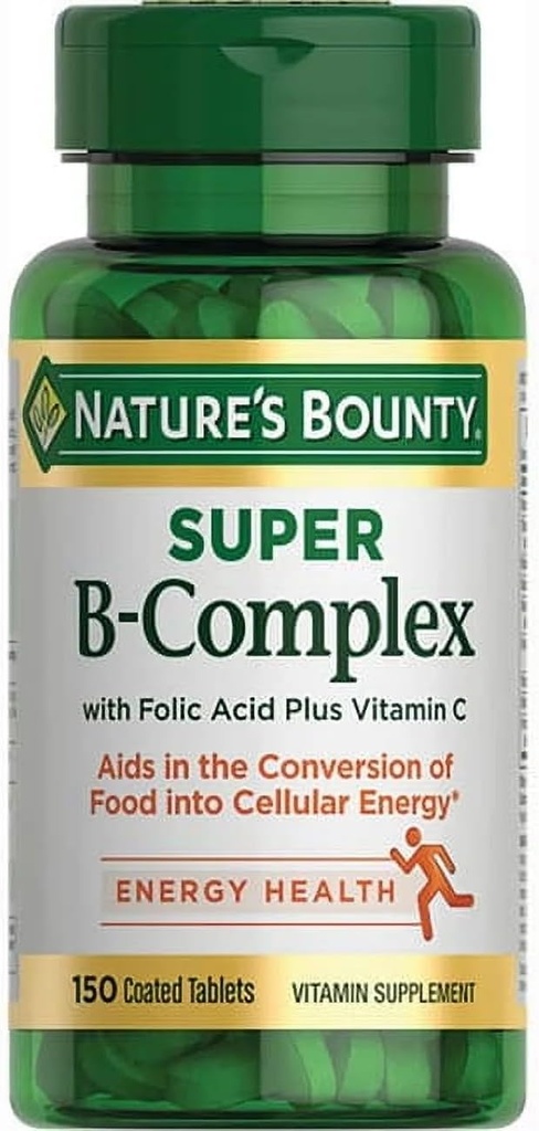Bounty Super B-complex con acido folico Plus vitamina C, 300 compresse (2 X 150 Conte Bottiglie)