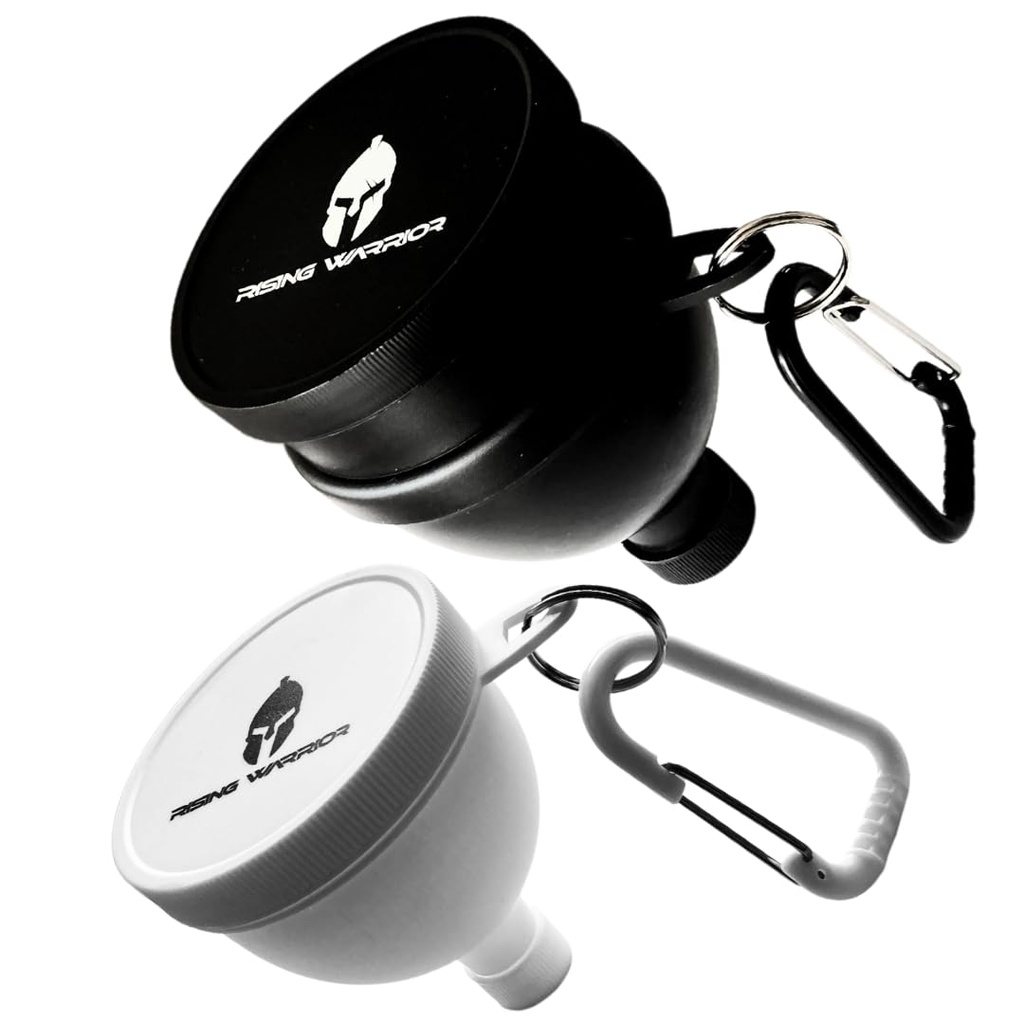Piccolo e grande 2-Pack | Funnel portatile della bottiglia dell'acqua della polvere della proteina | Perfetto per pre-allenamento, BCAA's e polvere proteica | contenitore di supplemento della bottiglia dell'acqua della catena portachiavi to-Go