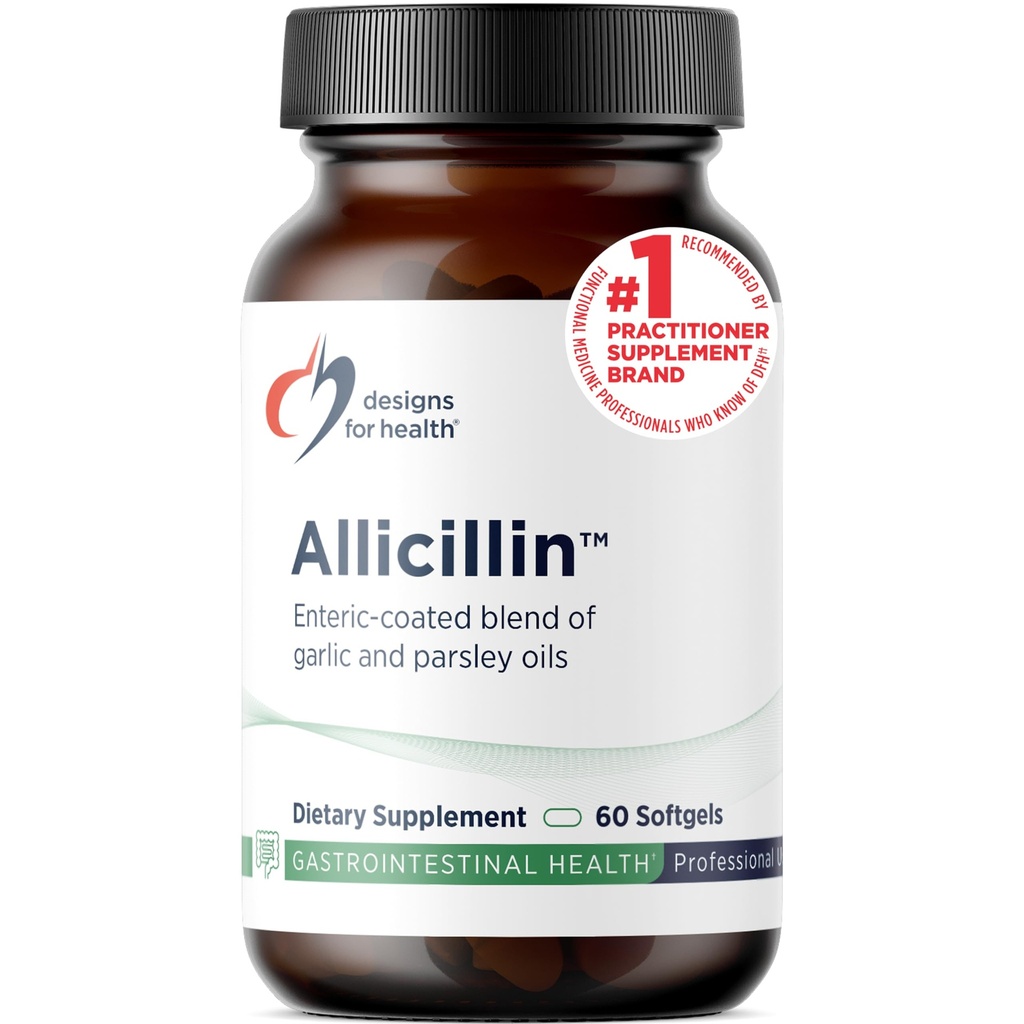 Progetti per la salute allicillina - Integratore allicin con 200mg Olio d'Aglio + Olio di Parsley - Pillole d'Aglio con potenti Sulfidi - Coated Enteric per aiutare a ridurre l'odore, Non-GMO (60 Softgels)