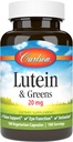 Carlson - Lutein & Greens, 20 mg, Vision Support & Eye Function, Antiossidante, 180 capsule vegetariane