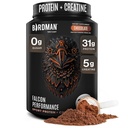 Polvere proteica vegana, 31g Protein, 5g Creatina, 5g BCAA, Probiotici, Elettroliti, Pre allenamento, Carburo basso, Zucchero Libero & Latticini, Proteine di Cioccolato Basato sulle piante -19 porzioni