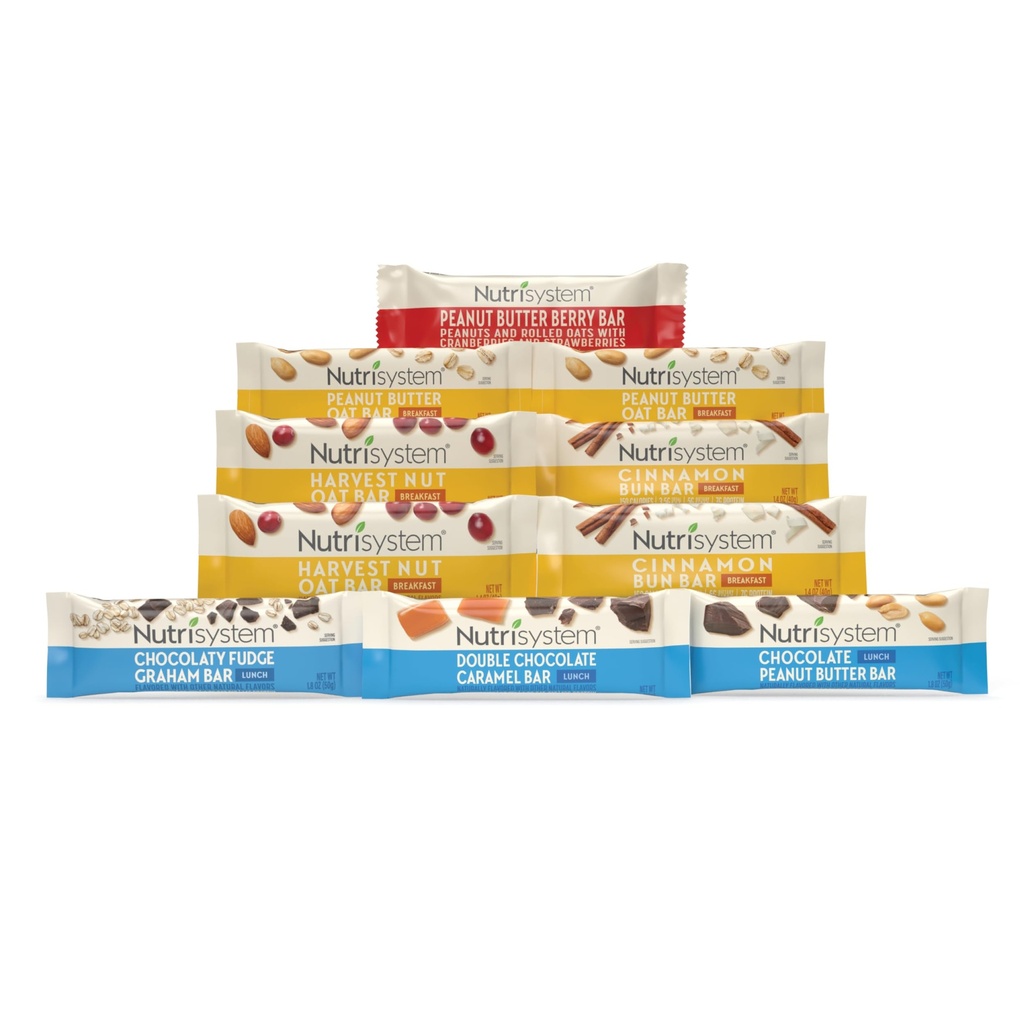 Nutrisystem® Colazione e Pranzo Bar Variety Pack, aiuta a sostenere la perdita di peso - 10 conte