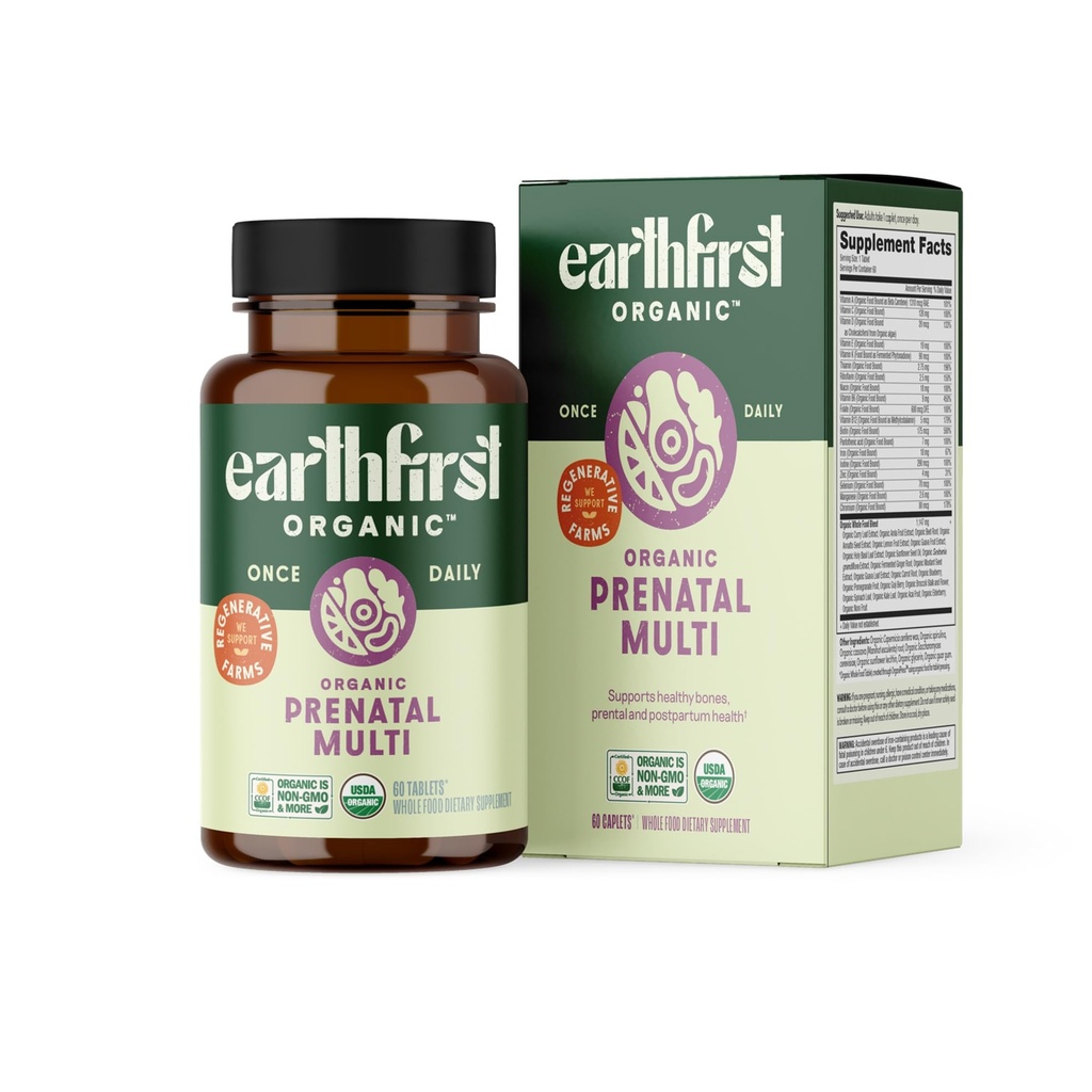Prenatale Una volta Quotidiano Multivitaminico per le Donne per la Concezione, Gravidanza, Postpartum & Breastfeeding, Folate, Iron & Organic Whole Food Blend, Vegan, 60 Conte