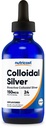 Nutricost Colloidal Silver 4oz - Bottiglie di vetro blu cobalto, Bio-Active Colloidal Argento