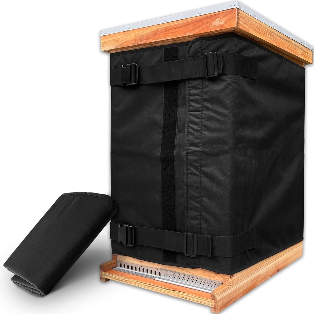 Avvolto invernale per 8 e 10 alveari, forniture regolabili per l'apicoltura, copertura isolata di Oxford 600D, impermeabile, antivento, leggero, ecologico, riutilizzabile, 75.98" x 23.6"