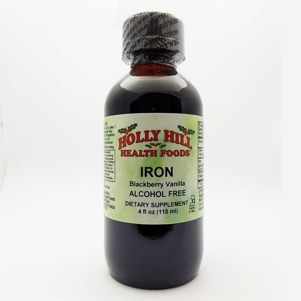Holly Hill Health Foods, Iron Alcohol Free, BlackBerry Vanilla, 4 once