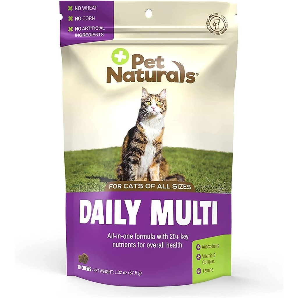 Pet Naturals Daily Multivitamin per Gatti con Biotina, Taurina e Arginina, 30 Pesce Aromat Chews