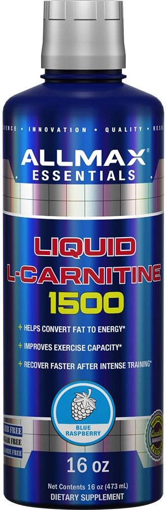 ALLMAX Nutrition Liquid L-Carnitina 1500 + Vitamina B5, 16 oz / 473 ml (Blue Raspberry)
