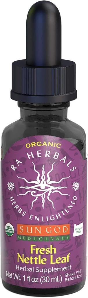 Ra Herbals Certified Organic Fresh Nettle Tincture | Estratto naturale di erbe per il benessere | Nourishing and Refreshing Blend | 1 oz