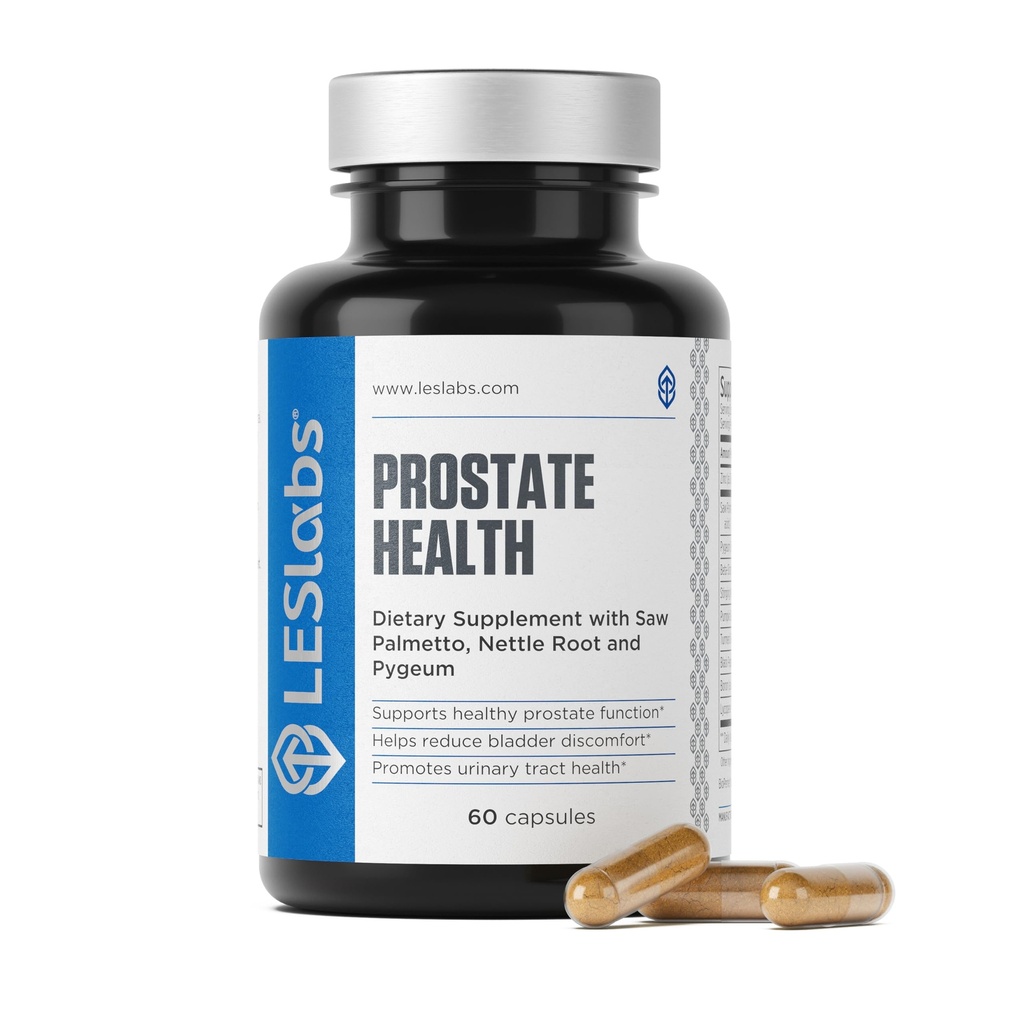 LES Labs salute della prostata – supporto della prostata, salute del tratto urinario, poche visite del bagno & sonno migliorato – Saw Palmetto, Pygeum, Beta Sitosterol & Nettle Root – Supplemento non OGM – 60 capsule