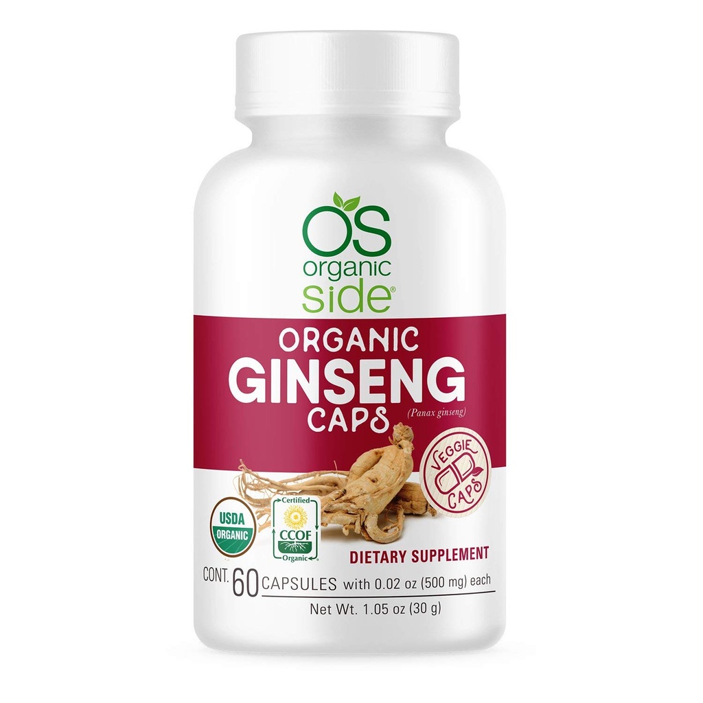 | Ginseng 60 capsule | Adaptogen for Stress Relief, Energy Boost, Immune Support | Certificato USDA Organico, Non OGM, Integratore Vegan per il benessere naturale