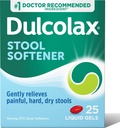 Sgabello di Dulcolax Softener Gel Liquido Lassativo Capsule, Rilievo di Costipazione Gentle per Sgabelli Secchi, Docusate Sodio 100 mg, 25 Conte