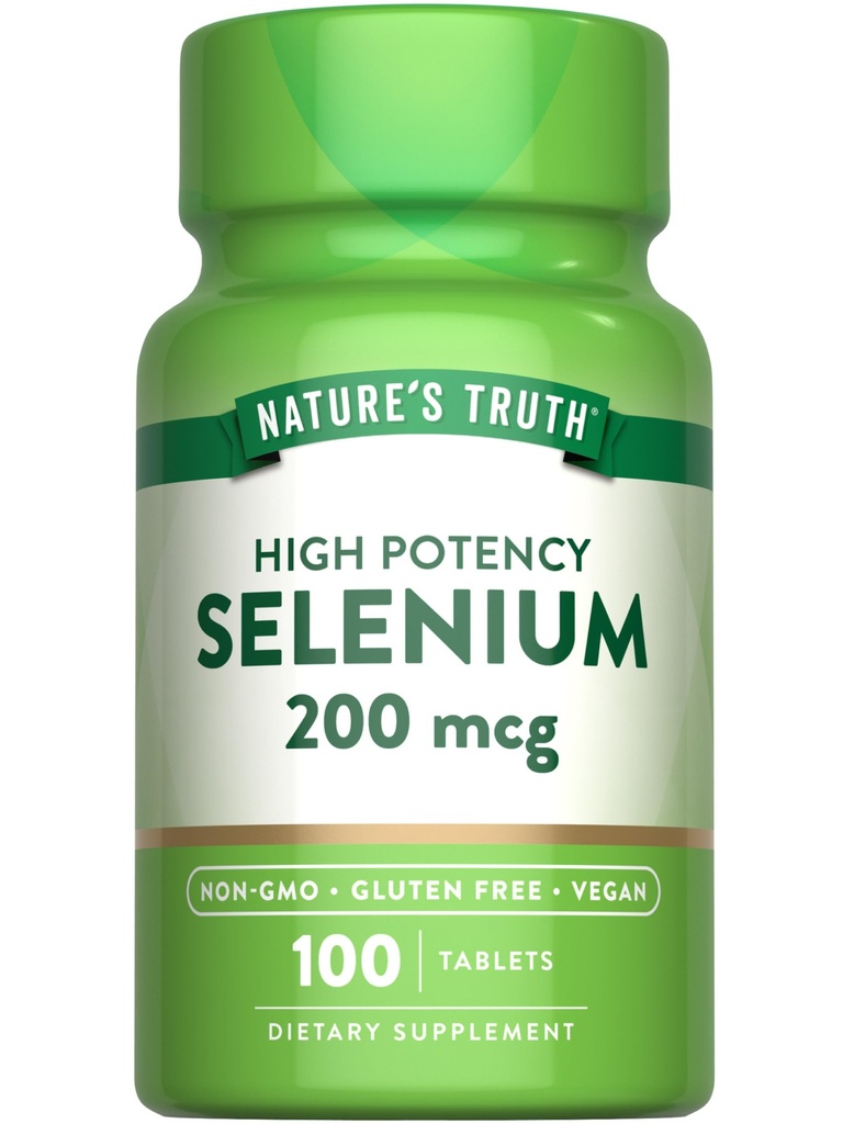 Selenio naturale 200 mcg Supplemento | Compresse minerali essenziali ad alta potenza | Vegan, Non OGM & Gluten Free
