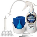 Strumento di rimozione della cera d'orecchio di Tilcare - Ear Irrigation Flushing System for Adults & Kids - Perfect Ear Cleaning Kit - Include bacino, Syringe, Curette Kit, asciugamano e 30 punte monouso