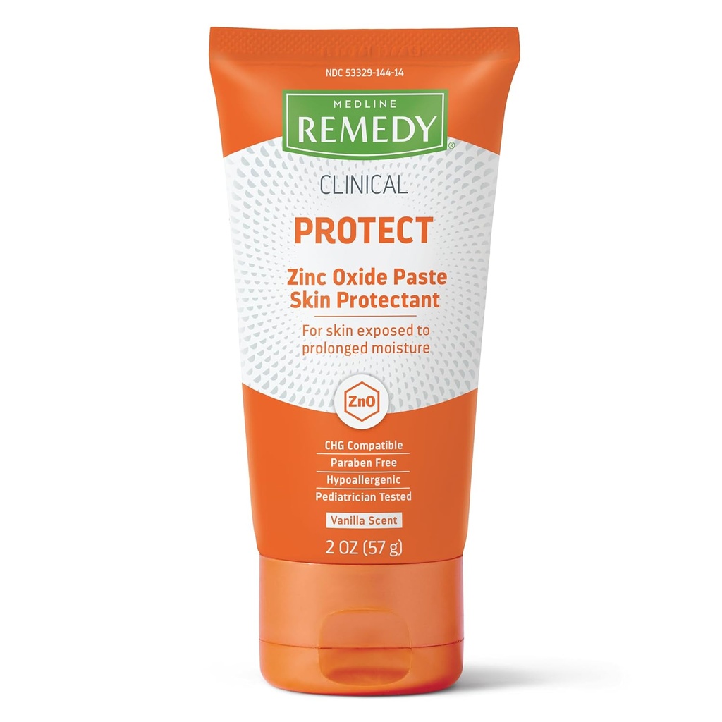 Medina Remedy Clinical Zinc Oxide Paste Skin Protectant (2 oz Tube), Vanilla Scent, Panna Rash Diaper, Cura dell'incontinenza, Protezione del bagnato, Paraben Free, Ipoallergenico, Adulti, Bambini