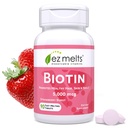 EZ Melts Dissolvable Biotin 5.000 mcg, Hair, Skin & Nail Support, Sugar-Free, 3-Month Supply - 1 Pack