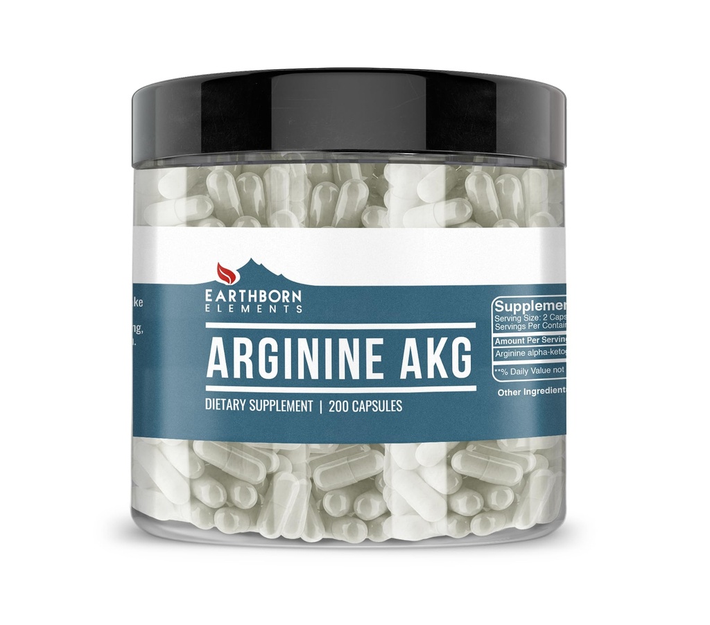 Elementi terrestri Arginina AAKG 200 Capsule, Pure & Undiluted, Senza Additivi