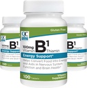 Qualità Scelta Vitamina B1 Thiamin 100 mg di energia di sostegno, Funzione di sistema nervoso, & salute del cervello compresse supplemento di vitamina, 100 Conte bottiglie (3 pacchetto)