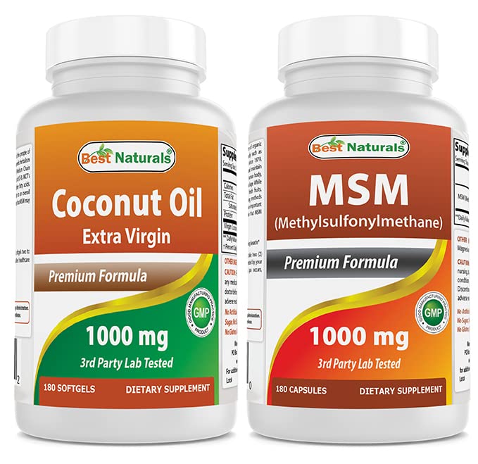 Best Naturals Olio Extra Vergine di cocco 1000 mg & MSM 1000 mg