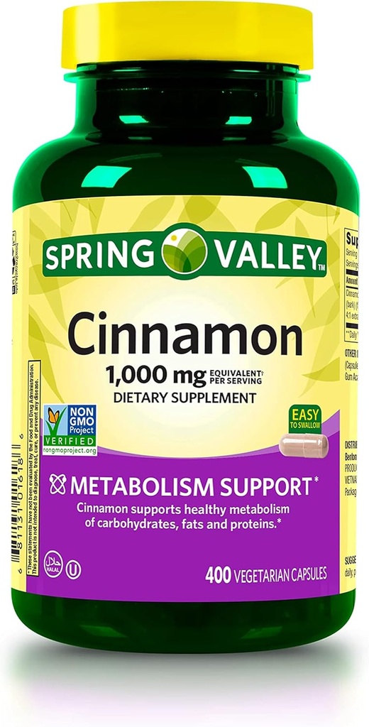 jogi Cinnamon Integratore alimentare, 1000 mg Metabolismo Supporto Integratore alimentare 400 Count