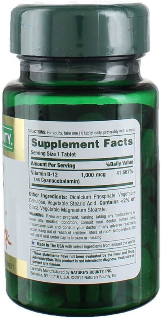 Bounty Vitamina B-12 1000 mcg Tablets 100 ea (Pacchetto di 9)