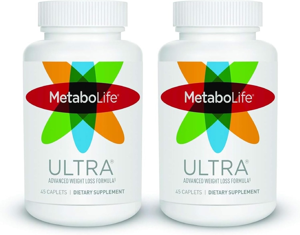 Twinlab MetaboLife Ultra - Integratore alimentare - Supplemento alla fame per donne & uomini - 800 mg, 45 Caplets - 2 Pack