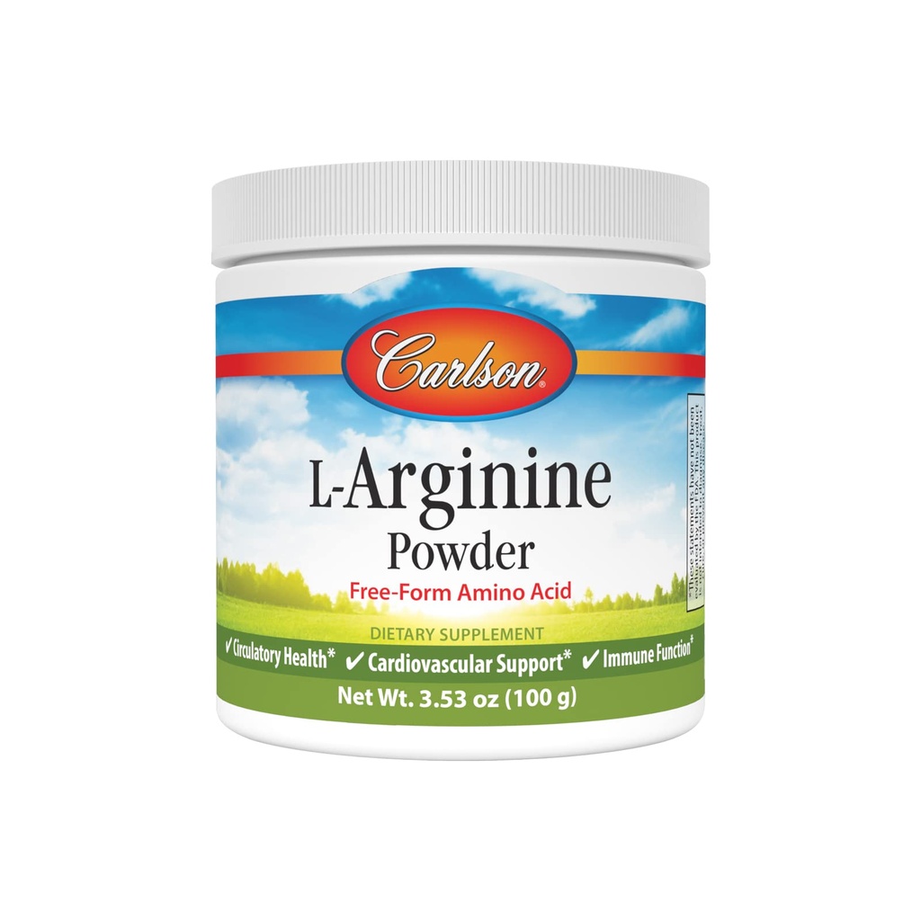 Carlson - Polvere L-Arginina, Aminoacido Free-Form, Salute circolatoria, 3.53 oz (100 g)