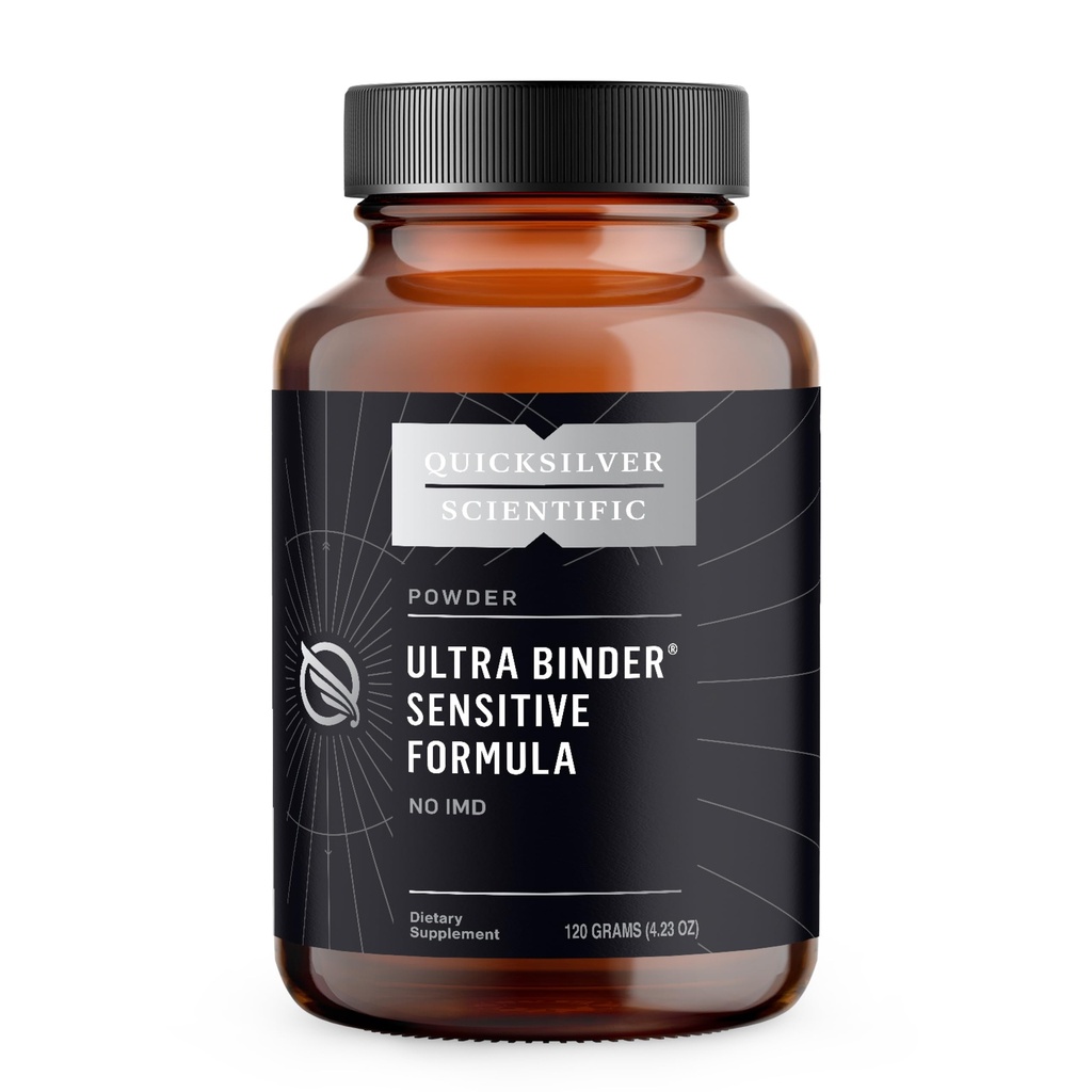 Quicksilver Scientific Ultra Binder Sensitive Formula - Gut Health Supplement con Charcoal attivato, Bentonite Clay - Cleansing Support Powder (120g)