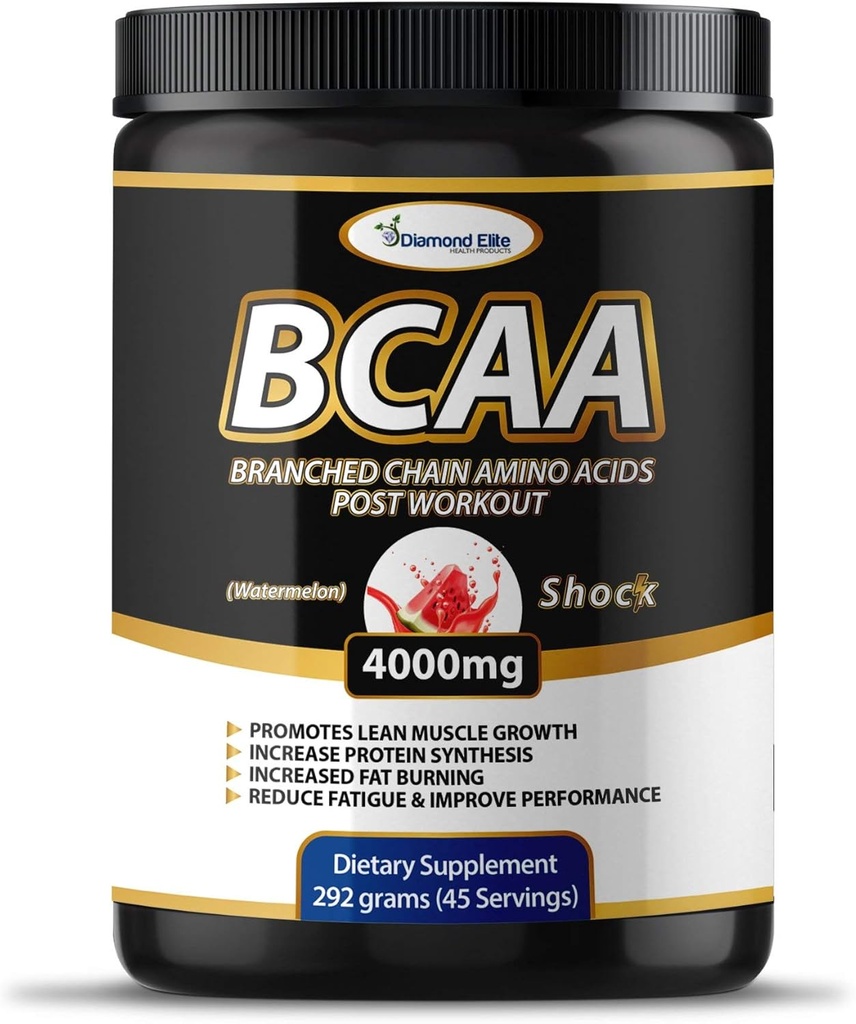 Polvere BCAA originale 2:1:1 - Aminoacidi a catena ramificata per la costruzione del muscolo e il recupero, il supporto di bruciare i grassi - Punch di frutta e anguria (45 Serve)