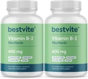 BESTVITE Vitamina B-2 (Riboflavin) 400mg (240 capsule vegetariane) (120 x 2) - No Stearates - Vegan - Non OGM - Gluten Free