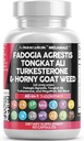 Nutraceuticals pulito Fadogia Agrestis Tongkat Ali Turkesterone Supplemento con arrapato Goat Weed, Saw Palmetto, Maca Root, Siberian Ginseng, Tribulus Terrestris, Fenugreek, Wild Yam - 60 Conte