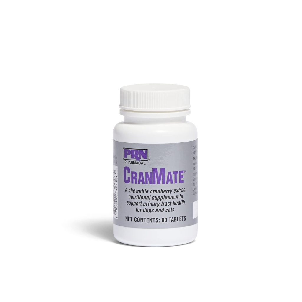 PRN Pharmacal CranMate Cranberry Supplemento - Chewable Cranberry Extract Nutritional Supplements for Dogs & Cats - Cranberry Urinary Tract Health - 60 Chew Tabs