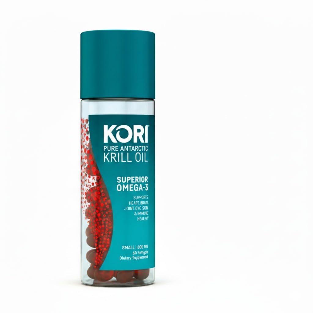 Kori Krill olio Omega 3 supplemento di olio di assorbimento superiore, EPA & DHA, 600 mg, 60 Softgels
