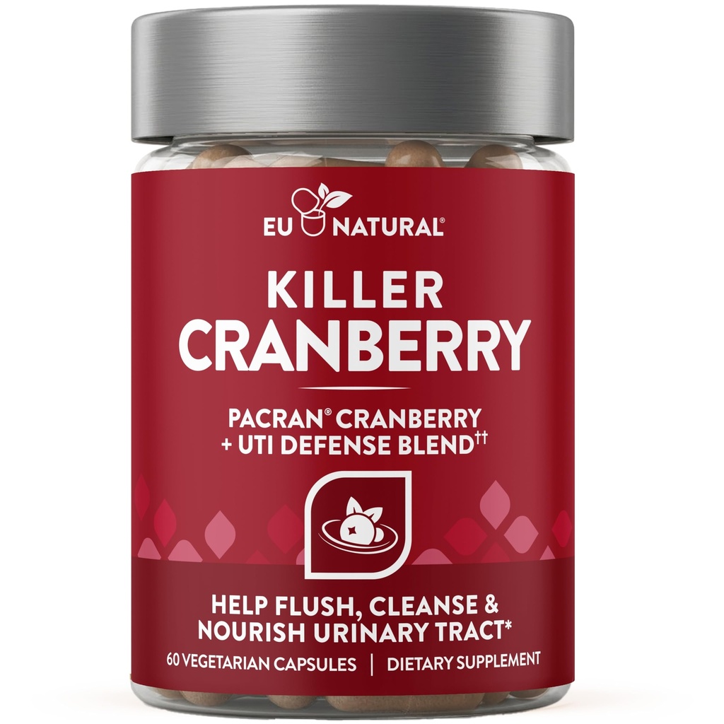 9-in-1 Killer Cranberry Pills per le donne – UTI Defense Blend con gli ingredienti clinicamente studiati – 9 Estratto supplemento del tratto urinario – Pine Bark, Propolis, Vitamina D & More – 60 capsule ad azione rapida