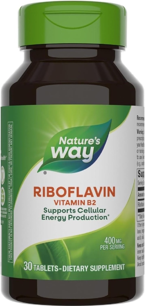 Via della natura Riboflavin Vitamina B2, 400 mg per porzione, Confezione da 3