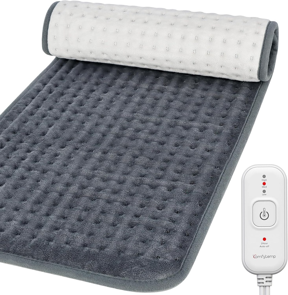 Comodo riscaldamento Pad per la schiena Dolore & Cramps Rilievo, FSA Eleggibile Electric Large Heat Pad, 2H Auto Off, Regali di Natale per le donne Uomo Mamma Papà, HSA Moist Neck Spalla riscaldata, Lavabile, 12"x24"