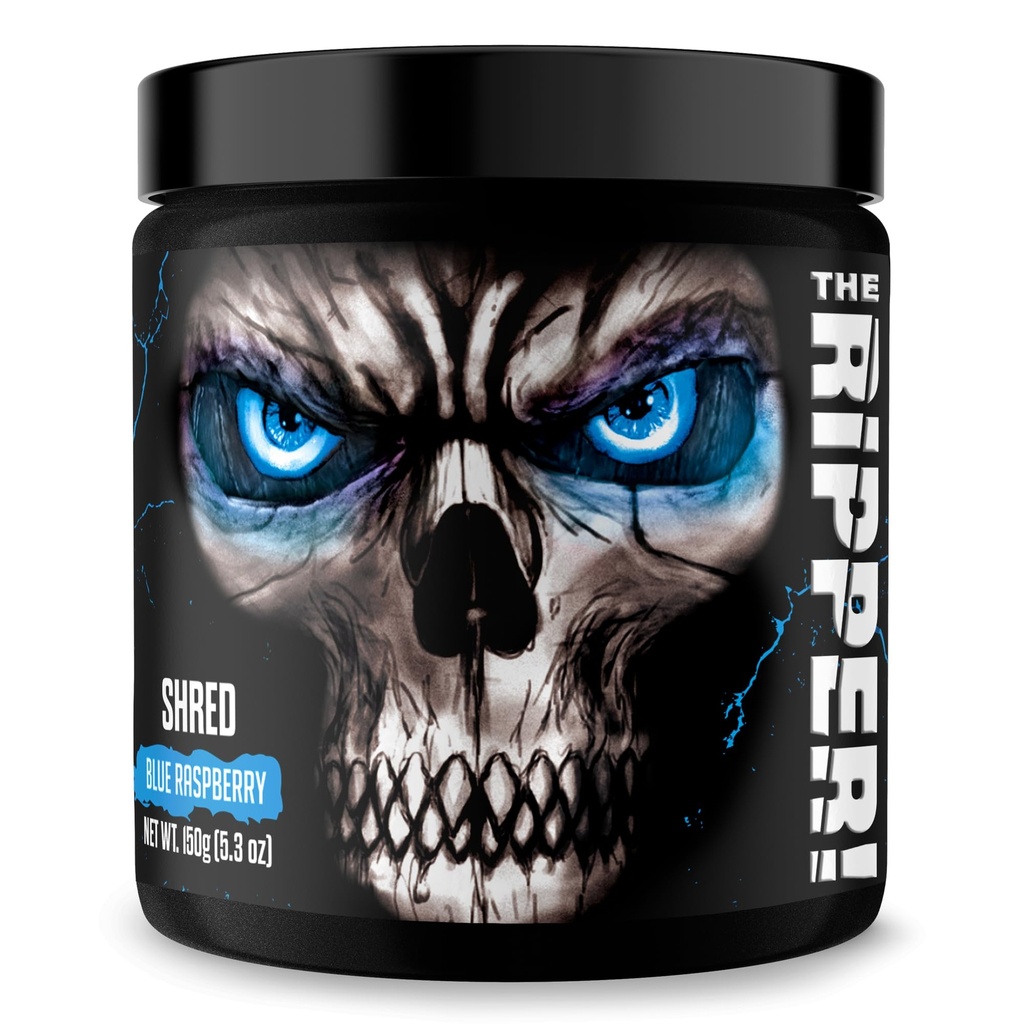 JNX SPORTS The Ripper! Fat Burner Pre polvere di allenamento per gli uomini e le donne termogenico grasso bruciante & Appetite Suppressant, aumentare l'energia e la resistenza Blue Raspberry, 30 Servings