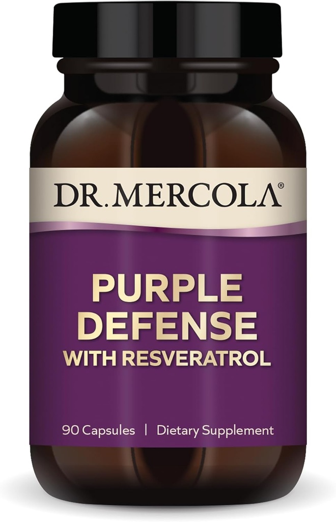 Dr. Mercola Purple Defense - Supporto antiossidante ad alta potenza - con Seme e Estratto di pelle - Supporta la salute cardiovascolare e cerebrale - 90 capsule