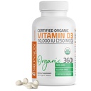 Bronson vitamina D3 10.000 IU (250 mcg) Certificato Biologico ad alta potenza non OGM vitamina D supplemento, 360 compresse
