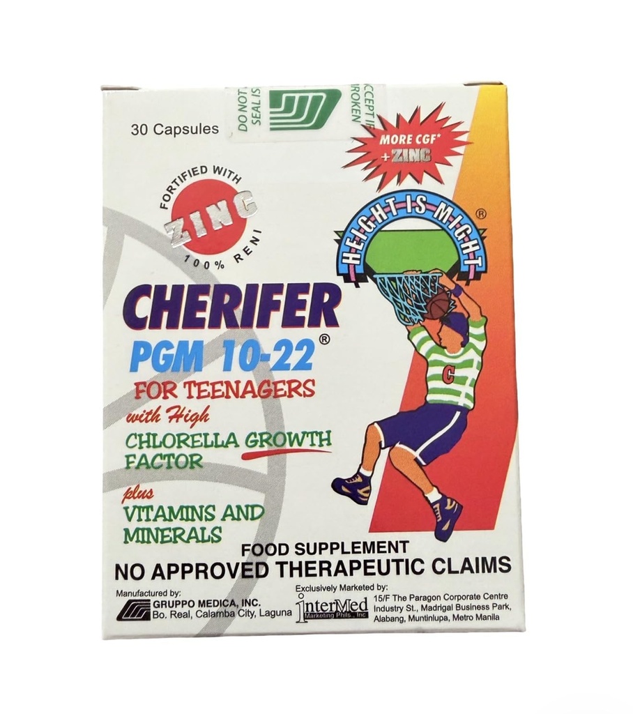 Cherifer PGM 10-22 capsule con zinco per adolescenti con fattore di crescita della clorella, e capsule taurina 30