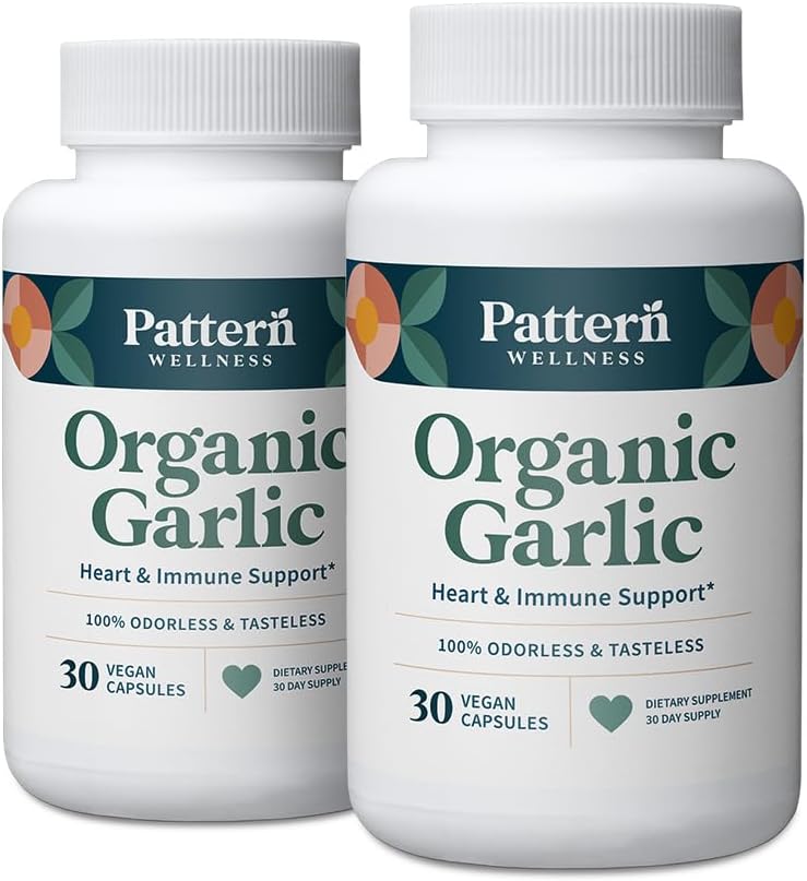 Modello Wellness Odorless Organic Garlic – 1000mg – Immune, Circulatory & Heart Health Support – Non-GMO & Gluten Free – 60 capsule vegane