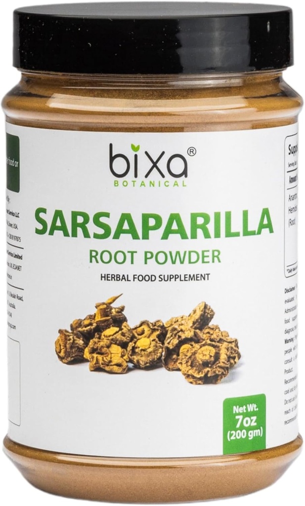 BOTANICAL Sarsaparilla Root Powder | HEMIDESMUS INDICUS | Anantmool | 200 Grammi / 7 OZ | Ayurvedic Herbal Supplement | Gluten Free, Non-GMO, Steam Treated, Vegan, 100% Pure.