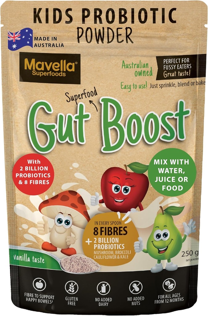 Pugno Probiotico Polvere Gut Boost – Supporto Giornaliero Digestivo e Immune con Fibra per Bambini Toddler, Vanilla Flavored Fiber Supplement, Easy Mix per la costipazione & Gut Health 8.82oz(250g)