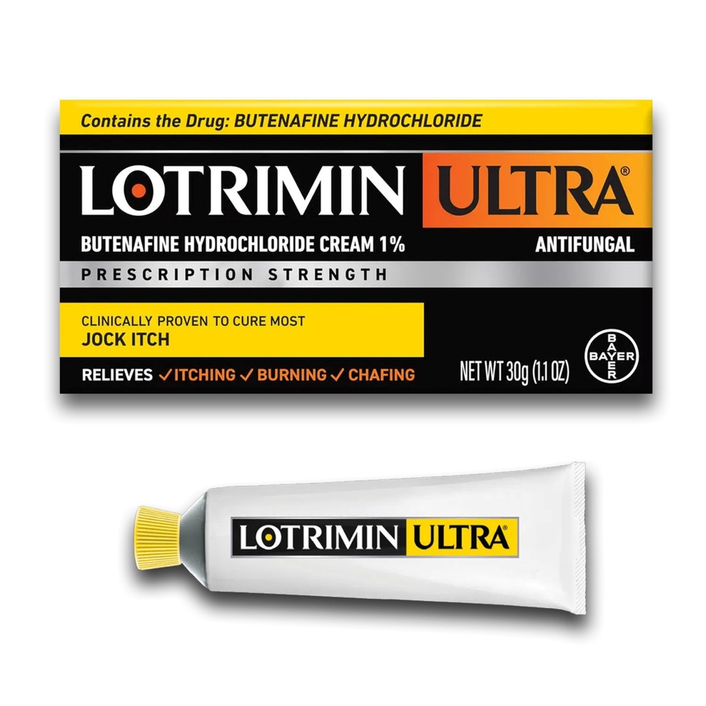 Lotrimin Ultra Antifungal Jock Itch Crema con Butenafine cloridrato, Jock Itch Trattamento per gli uomini, le donne e i bambini oltre l'età di 12, 1.1 oz Tube